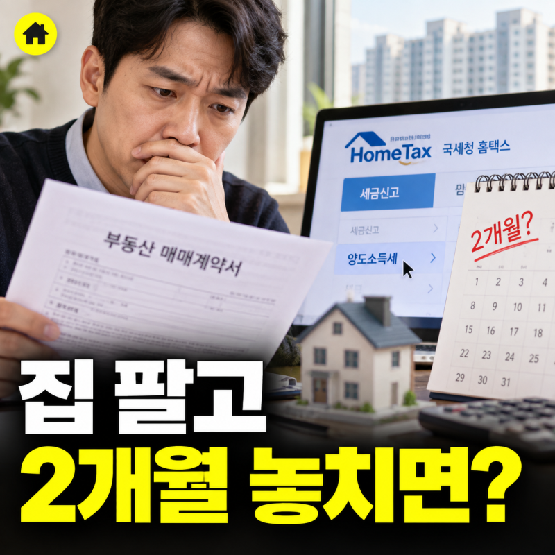 부동산 양도소득세 신고방법, 집 팔고 “2개월” 놓치면 생기는 일
