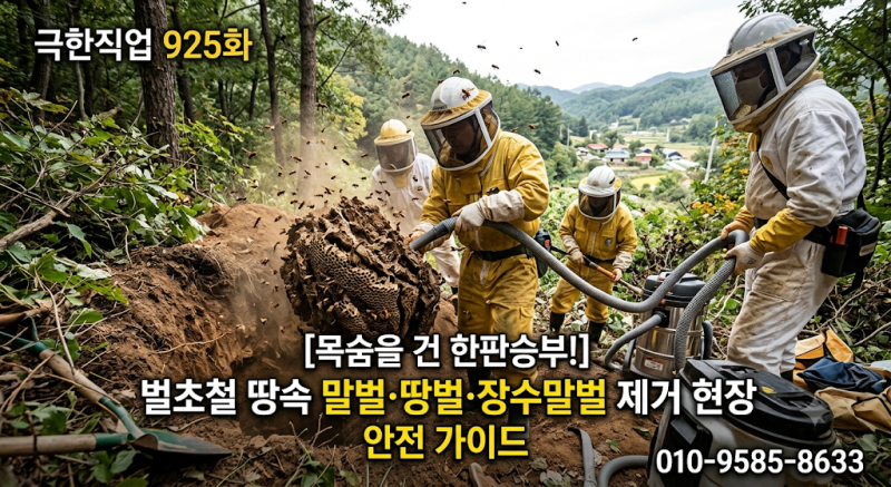 [극한 직업 925화] 목숨을 건 한판 승부! 벌초철 땅속 말벌·땅벌·장수말벌 제거 현장 및 안전 ....