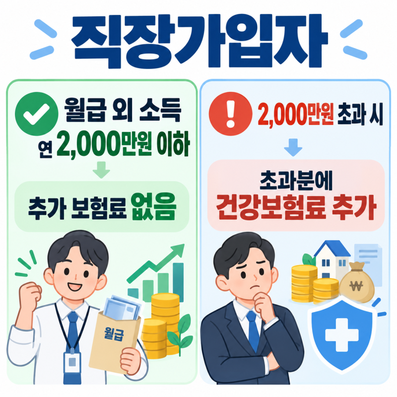 직장인도 건강보험료 더 낼 수 있어요｜월급 외 소득 연 2,000만원 초과 기준·계산법