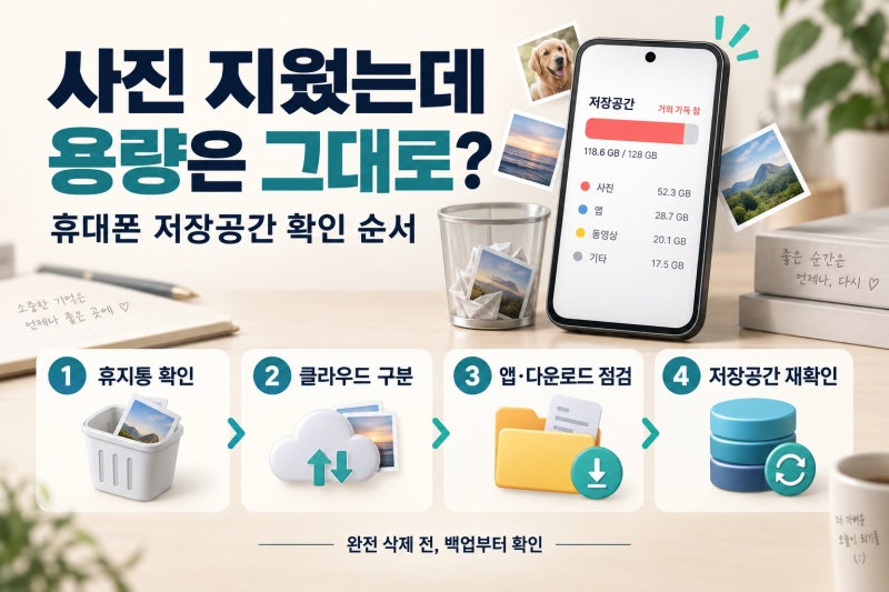 사진 지웠는데 휴대폰 용량 그대로? 아이폰·갤럭시 저장공간 확인 4가지