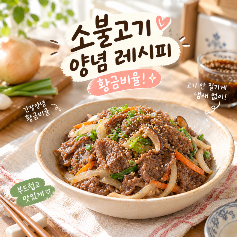 소불고기 간장 양념 레시피 황금비율! 고기 안 질기게 냄새 없이 만드는법