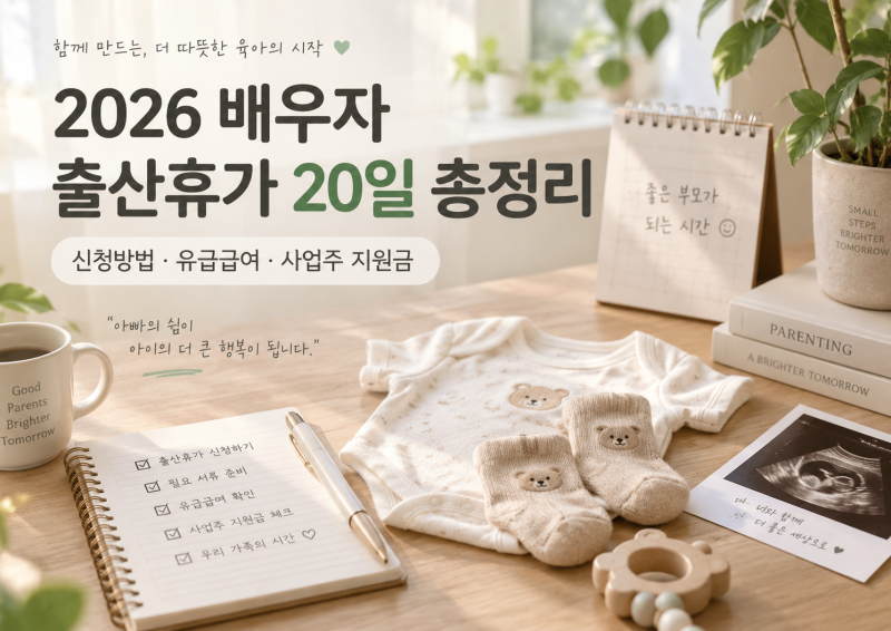 2026 배우자 출산휴가 20일 총정리｜유급급여·신청방법·사업주 지원금까지