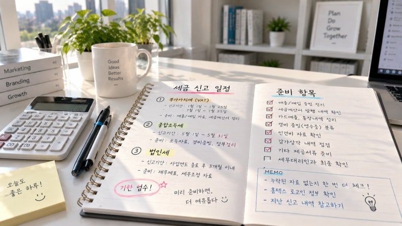 사업자 첫 세금 신고, 부가세부터 종합소득세까지 한 번에 정리