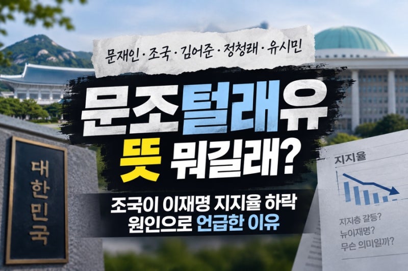 문조털래유 뜻 뭐길래? 조국이 이재명 지지율 최저 원인으로 지목한 이유