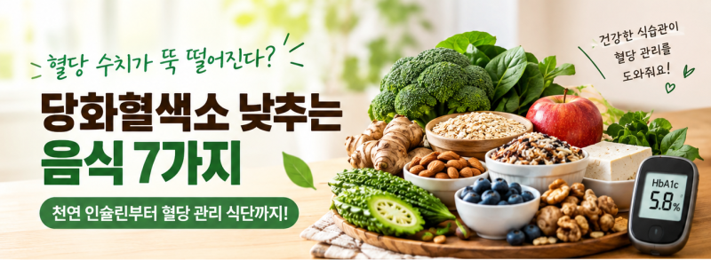 당화혈색소 낮추는 음식 7가지! 천연 인슐린부터 혈당 관리 식단까지