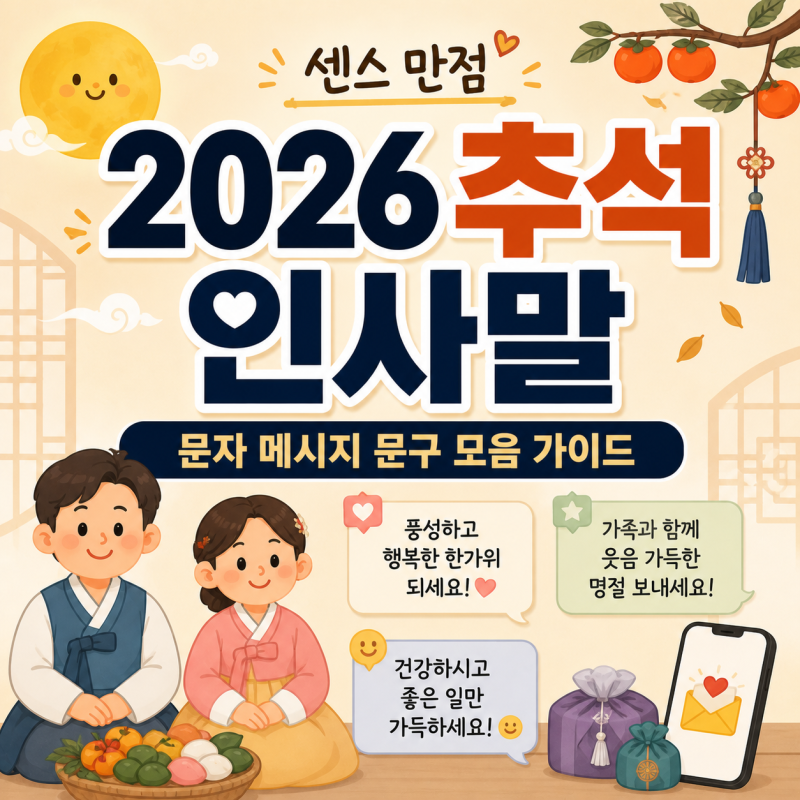 센스 만점 2026 추석 인사말·문자 메시지 문구 모음집 (상황별 추천)