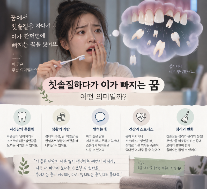 칫솔질하다가 이가 빠지는 꿈 해몽, 불길한 꿈일까?