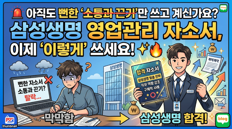 삼성생명 영업관리 자소서, 아직도 뻔한 '소통과 끈기'만 쓰고 계신가요?
