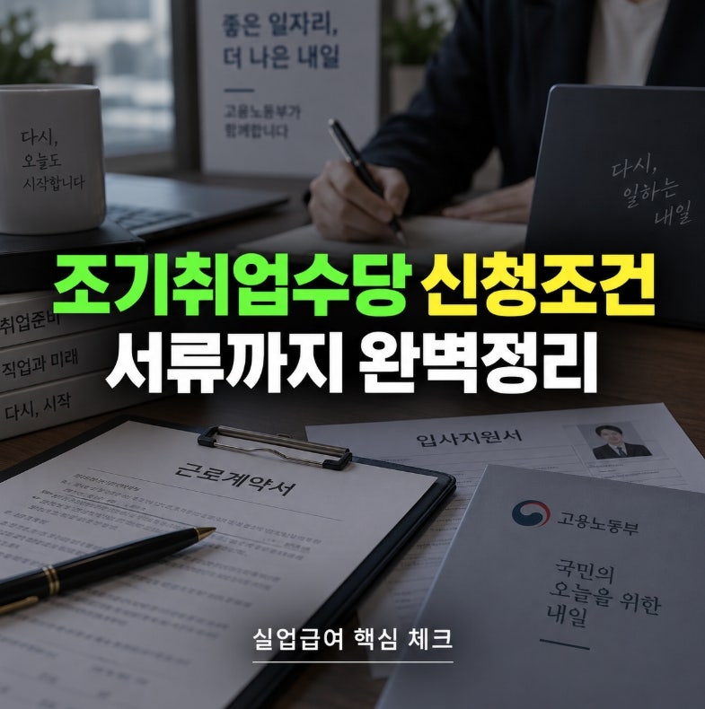 실업급여 조기취업수당 신청 조건 서류 완벽 정리