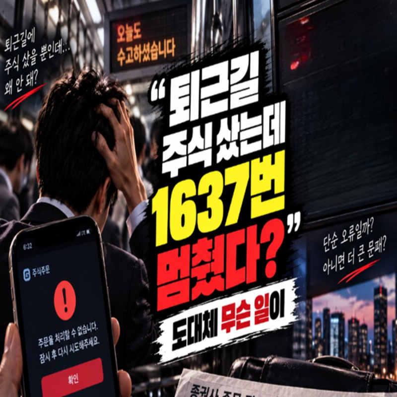 “퇴근길 주식 샀는데 1637번 멈췄다?”… 도대체 무슨 일이