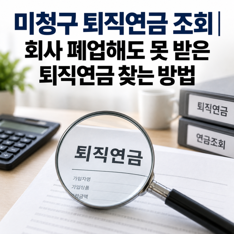 퇴직연금 조회｜미청구, 회사 폐업해도 못 받은 퇴직연금 찾는 방법