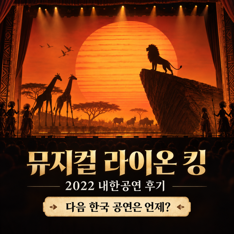 뮤지컬 라이온킹 2022 내한공연 후기｜예술의전당 1층 C열 6번, 다음 한국 공연은 언제?