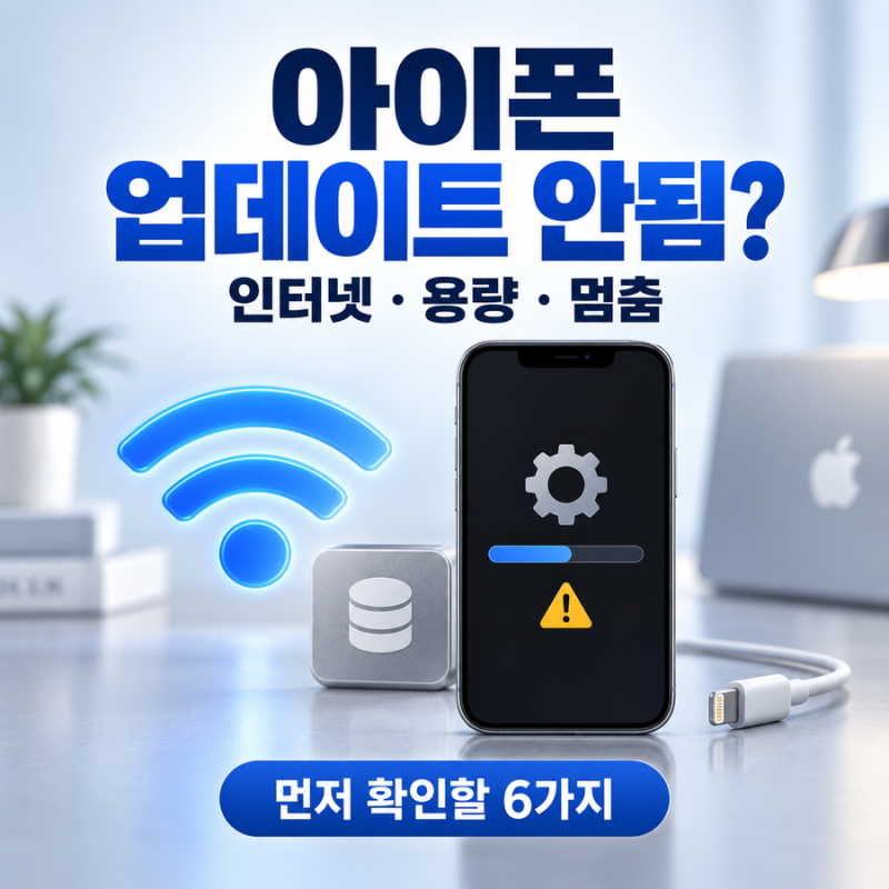아이폰 업데이트 안됨, 인터넷 연결 용량 먹통까지 확인할 6가지