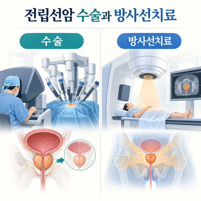 전립선암 로봇수술 방사선 치료 후 부작용 관리, psa 수치 증가 재발 가능성
