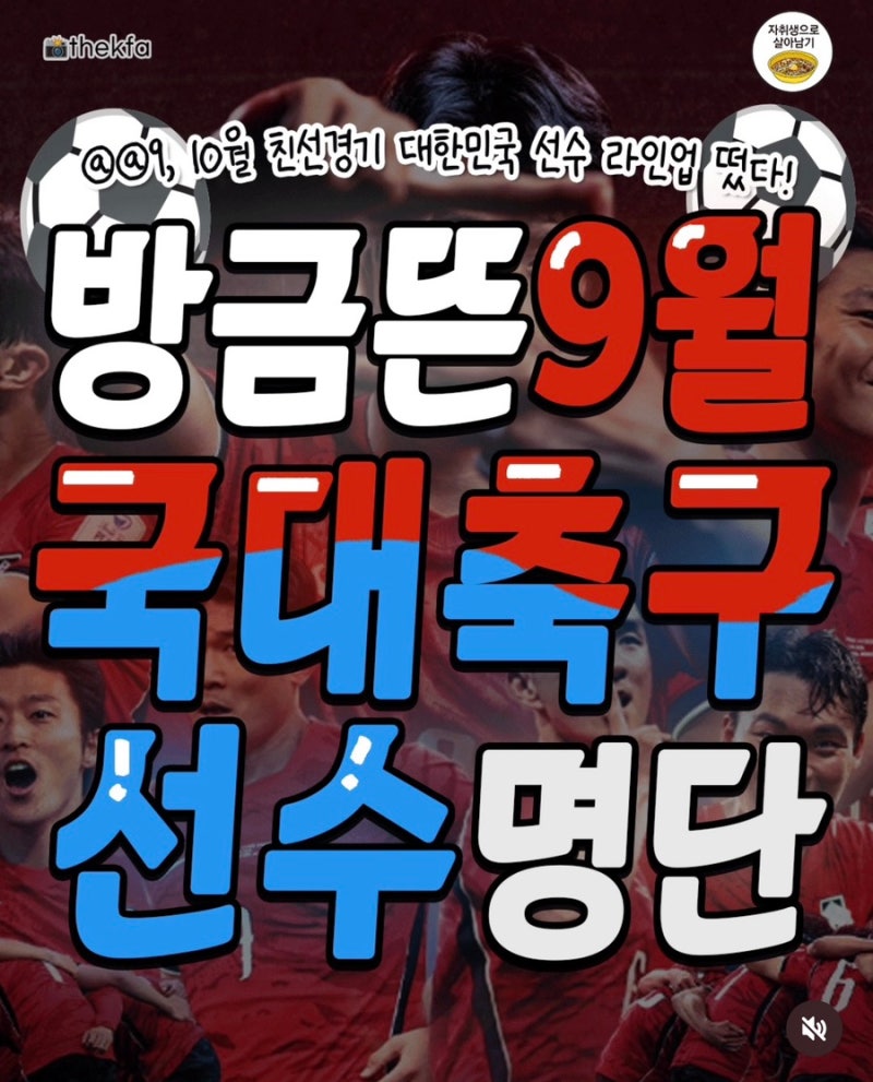 대한민국 축구 국가대표팀 친선경기 일정 총정리⚽️
