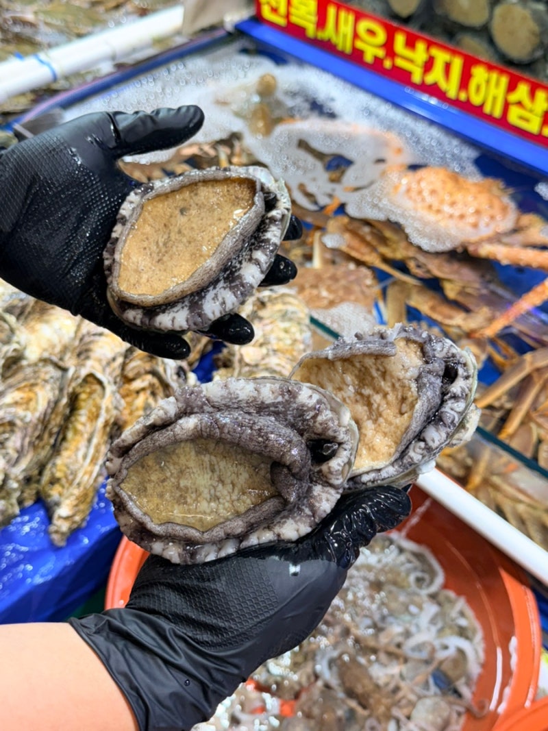 노량진수산시장맛집 탐나전복 / 추석 전복 선물세트 황금 보자기 포장 후기