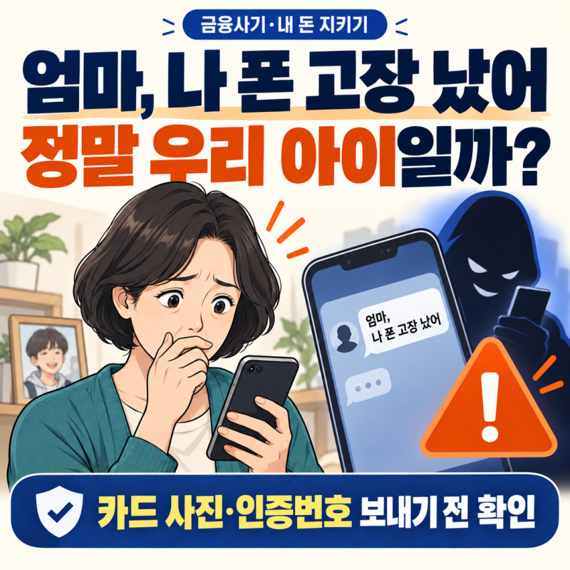 엄마 나 폰 고장 났어자녀 사칭 메신저피싱 대처법