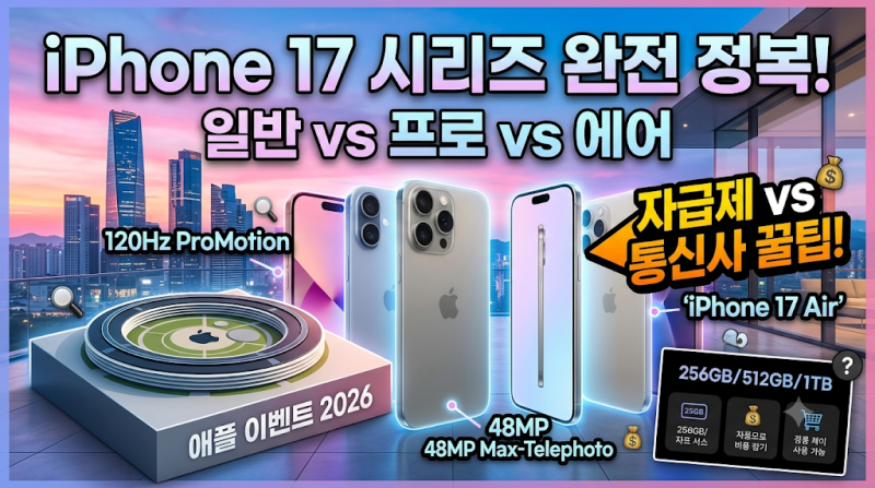 아이폰 17 사전예약 완벽 가이드: 일반 vs 프로 차이부터 자급제 혜택 총정리!