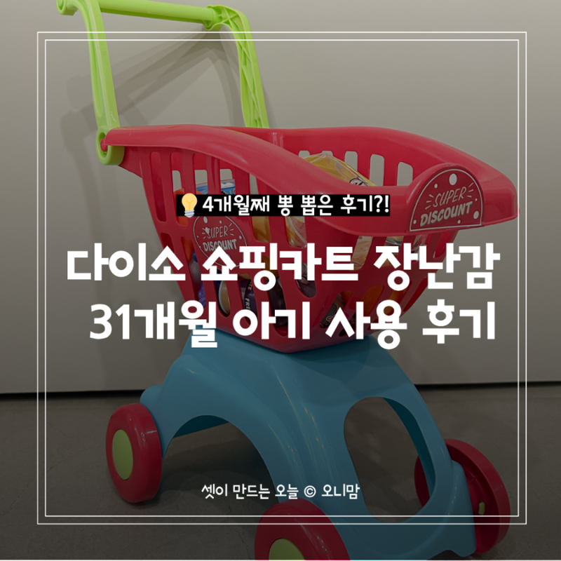 31개월 아기 장난감 추천, 5천원 다이소 소꿉놀이 쇼핑카트로 뽕 뽑은 후기