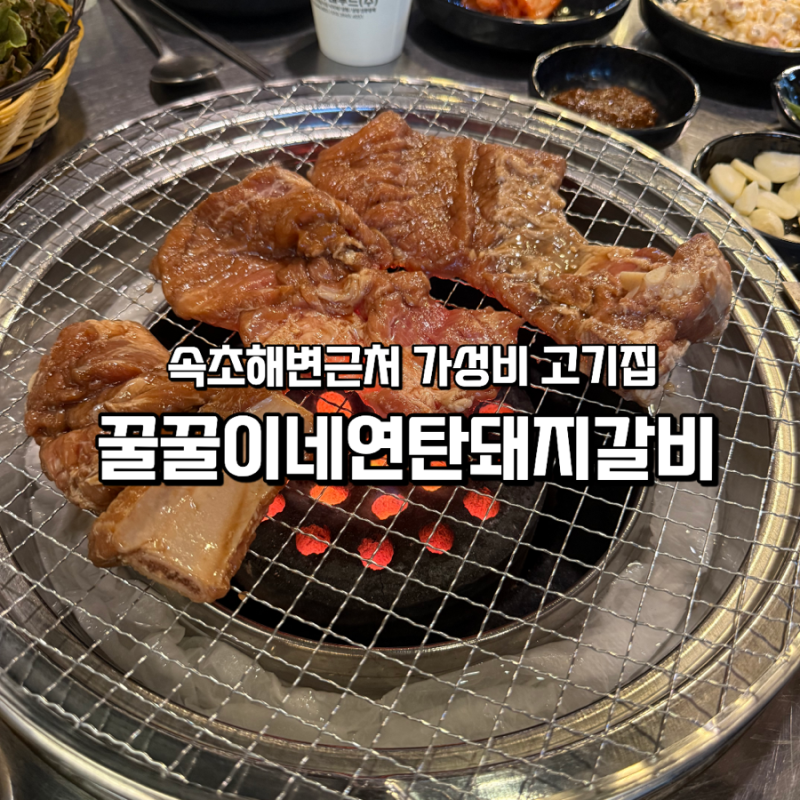 [속초 조양동 맛집] 꿀꿀이네 연탄돼지갈비! 속초해변 근처 가성비 고기집 솔직후기