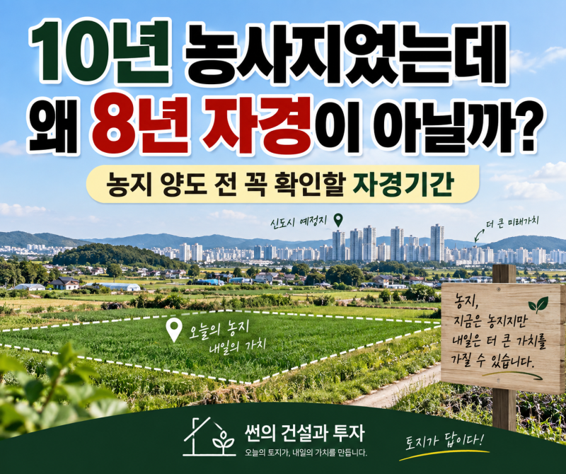 10년 농사지었는데 왜 8년 자경이 아닐까? 농지 양도 전에 다시 계....