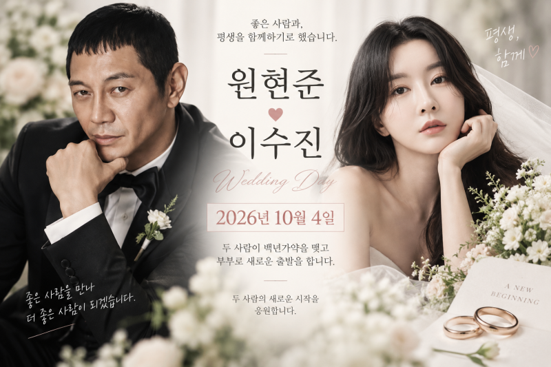 원현준 이수진 결혼, 9살 나이차부터 첫 만남·결혼식까지 총정리
