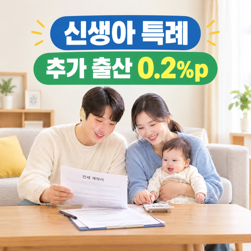 신생아 특례대출 둘째 낳으면 우대금리 얼마나 싸질까 (버팀목전세대출)