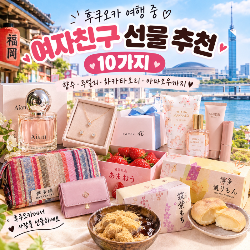 후쿠오카 20대 여자친구 선물 추천 10가지｜향수·주얼리·하카타오리·아마오우까지