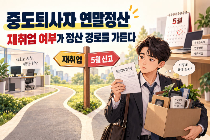 중도퇴사자 연말정산, 재취업 여부에 따라 환급액이 왜 달라질까