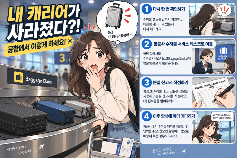공항 캐리어 분실 도난 대처법! 짐 바뀜 착오 완벽 해결 가이드