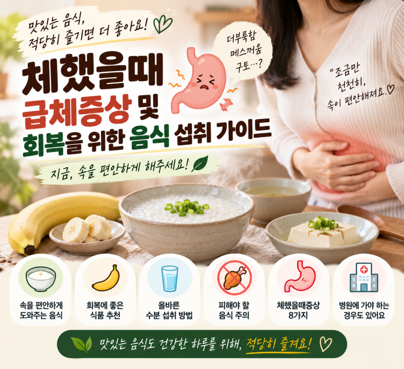 체했을때 급체증상 및 회복을 위한 음식 섭취 가이드