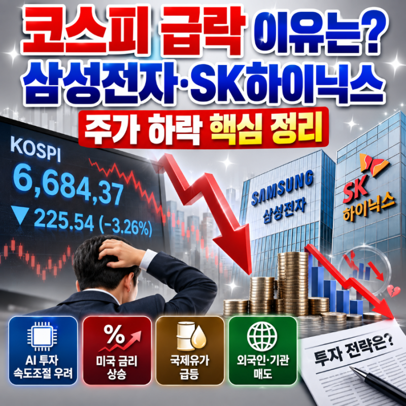 코스피 급락 이유｜삼성전자·SK하이닉스 주가 하락 핵심 정리