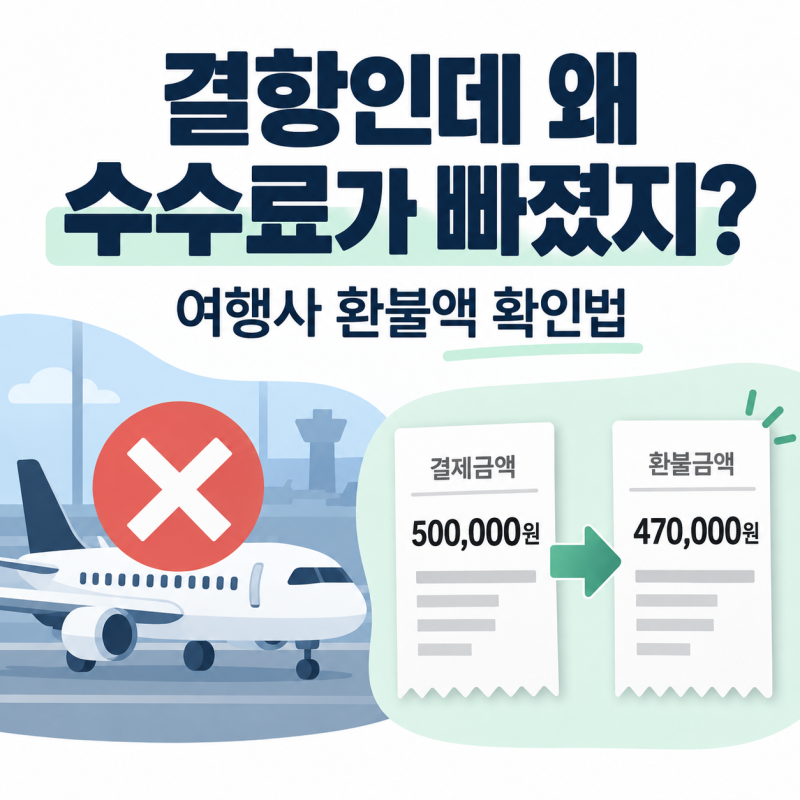 비행기 결항인데 환불액이 왜 줄었을까? 여행사 수수료 빠졌다면 확인할 것