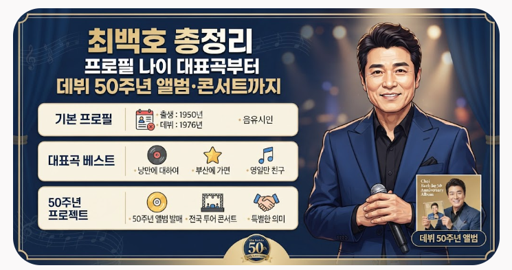 최백호 프로필 나이 대표곡부터 데뷔 50주년 앨범·콘서트까지 총정리