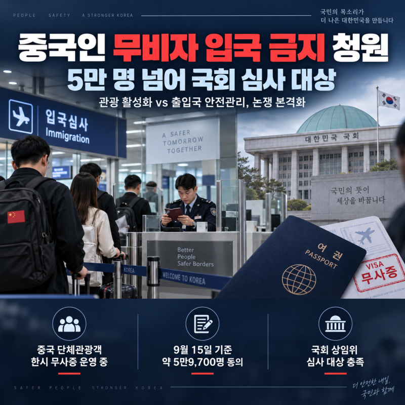 중국인 무비자 입국 금지 국민청원