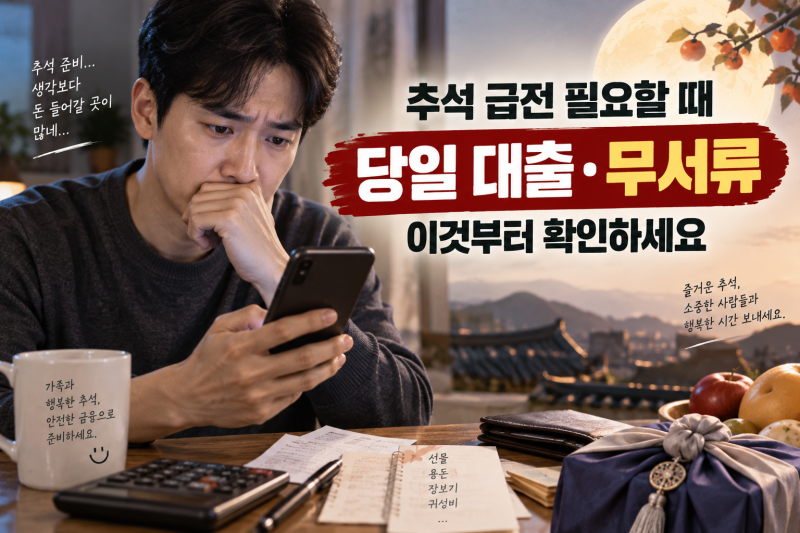 “당일 대출·무서류에 혹했다간…” 추석 급전 필요할 때 절대 하면 안 되는 것