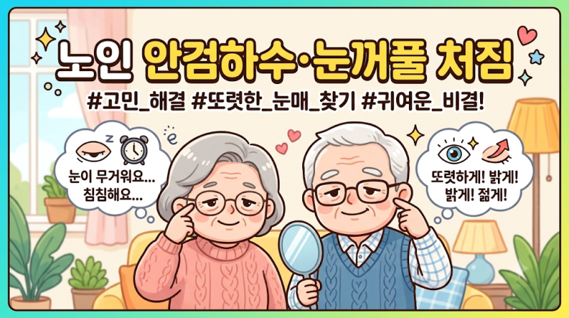 시니어건강 | 노인 안검하수·눈꺼풀 처짐눈이 작아진 게 아니라시야가 좁아진 것입니다