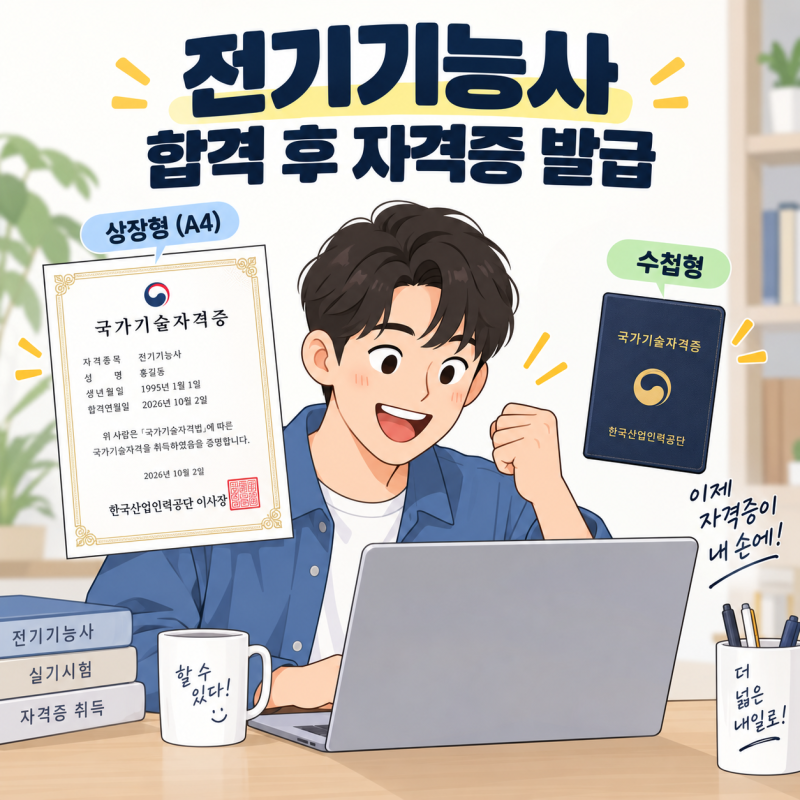 큐넷자격증발급 방법, 전기기능사 합격 후 바로 받을 수 있을까?