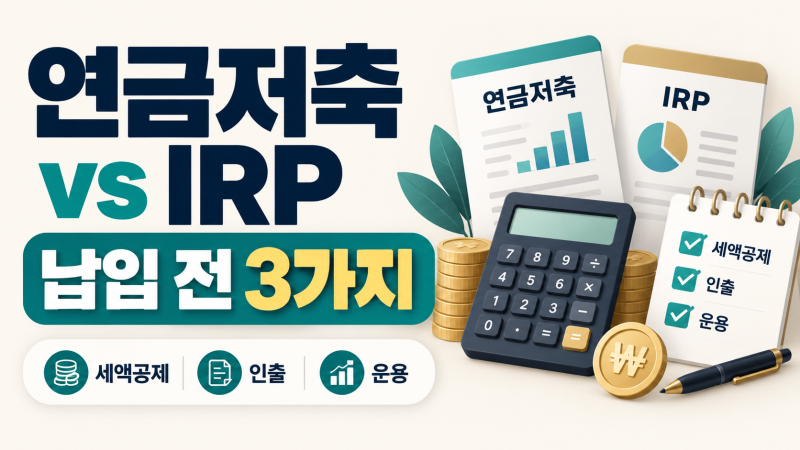 연금저축 IRP 차이, 연말 납입 전 900만원보다 먼저 볼 3가지