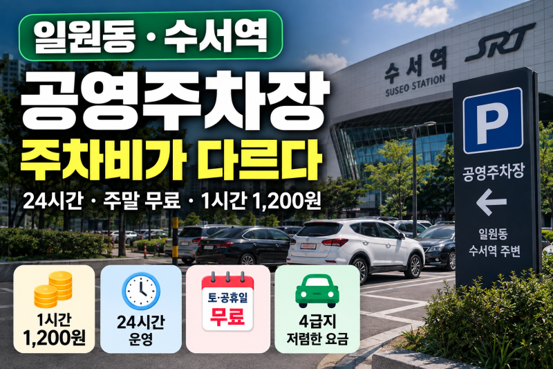 일원동·수서역 공영주차장 추천｜주차요금·무료주차·24시간 총정리