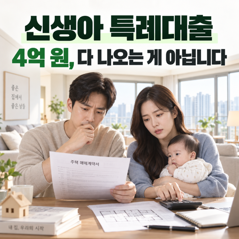 신생아 특례대출 4억 원｜아이 낳았다고 다 나오는 게 아닙니다