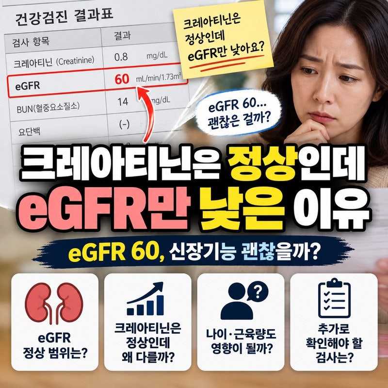 크레아티닌은 정상인데 eGFR만 낮다｜왜 결과가 다르게 나올까