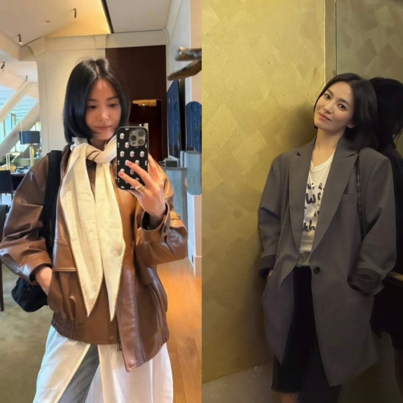 송혜교 파리 패션｜가을 자켓 코디부터 에르메스 스카프까지
