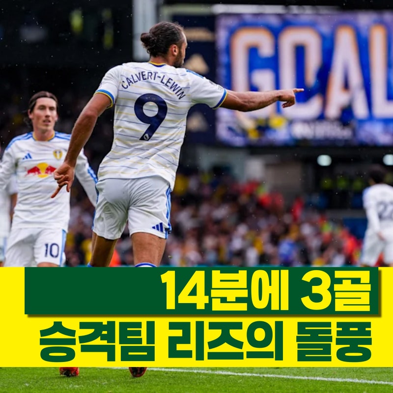 '14분에 3골' 뉴캐슬 천적 칼버트 르윈, 승격팀 리즈 팀워크가 이정도?!