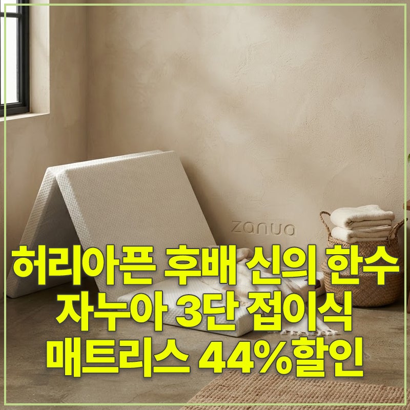 허리아픈 후배 신의 한수 자누아 3단 접이식 매트리스 44%할인 189,000원 허리 편안한 1인용 수....