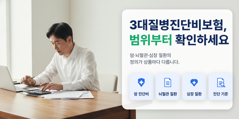 3대질병진단비보험 알아볼 때 금액보다 먼저 본 진단 범위