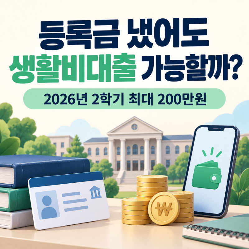 등록금은 이미 냈는데 생활비대출만 받을 수 있나요? 2026년 2학기 기준