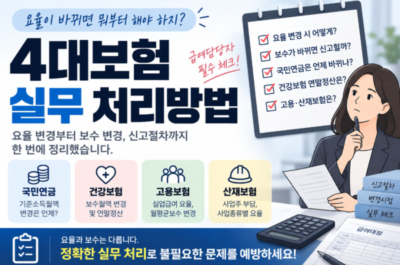 2026년 4대보험 요율이 바뀌면, 급여담당자는 이렇게 처리합니다