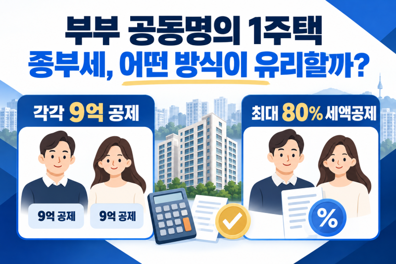 부부 공동명의 1주택자 종부세, 어떤 방식이 유리할까? 국세청 안내문 받았다면 9월 30일까지....