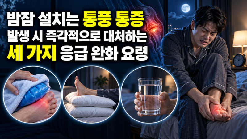 밤잠 설치는 통풍 통증 발생 시 즉각적으로 대처하는 세 가지 응급 완화 요령